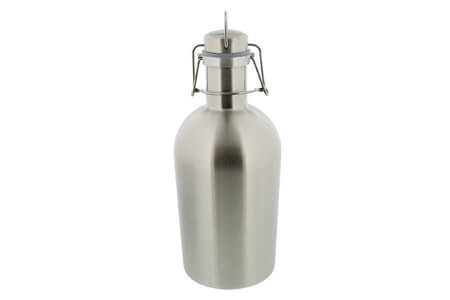 Beer Growler - 1.9 litre, 64 ounces - Stainless Steel with Swing-Top