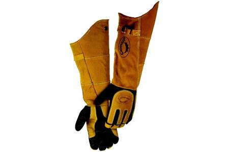 Caiman 1878-5 21-Inch One Size Fits All Genuine American Deerskin Welding Glove with Boarhide Leather Heat Shield and Cuff