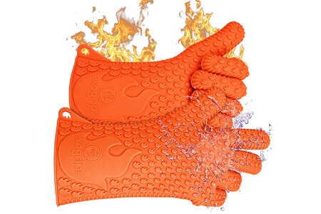 Ekogrips BBQ Oven Gloves | Best Versatile Heat Resistant Grill Gloves | Lifetime Replacement | Insulated Silicone Oven Mitts For Grilling | Waterproof | Full Finger, Hand, Wrist Protection | 3 Sizes