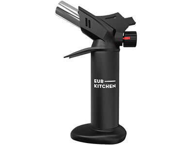 EurKitchen Culinary Butane Torch for Cooking - Refillable Food Blow Torch To Perfectly Sear Steak, Fish or Finish Creme Brulee - Kitchen Lighter Tool with Finger Guard - Fuel Not Included?