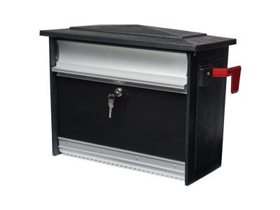 Gibraltar Mailboxes Mailsafe Medium Capacity Aluminum Black, Wall-Mount Mailbox, MSK00000