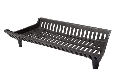 HY-C Liberty Foundry G27-4 27 Heavy-Duty Cast Iron Curved Basket Style Fireplace Grate, 27 Front W x 12 D x 8 H (4 Leg Height)