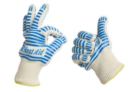 Heat Resistant Gloves, 932°F EN407 Certified, Thick but Light-Weight & Flexible for Oven and BBQ, 2 Gloves