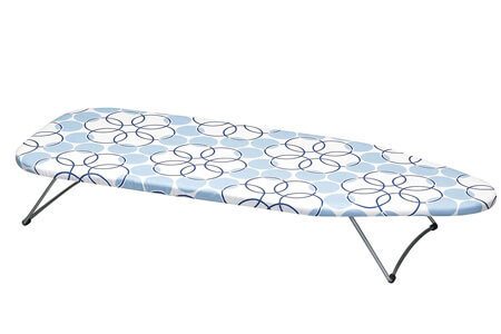 Household Essentials 131210 Small Steel Table Top Ironing Board with Iron Rest | Natural Cover