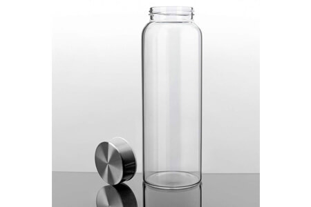 Kablo Glass Water Bottle 32 or 21 oz, 100% Borosilicate Glass, BPA Free