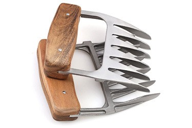 Metal Meat Claws, Stainless Steel Meat Forks with Wooden Handle, Best Meat Claws for Shredding, Pulling