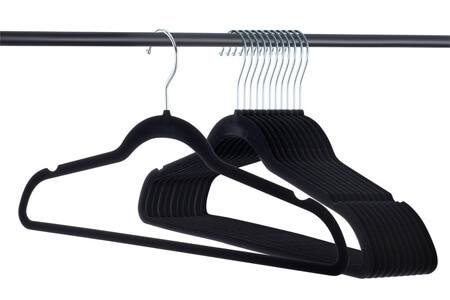 Premium Velvet Hangers Heavy Duty - 50 Pack Clothes Hangers - Non-Slip Black Suit Hangers - Clothes Hanger Hook Swivel 360 - Ultra Thin (50 Pack).