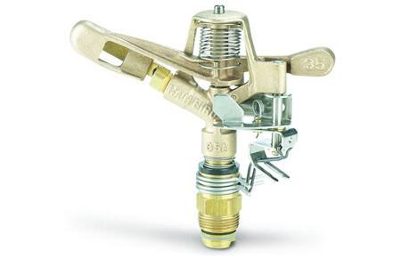 Rain Bird 35ADJTNTB Brass Impact Sprinkler, Adjustable 0° - 360° Pattern, 23' - 50 Spray Distance