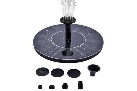 Solar Birdbath Fountain, Supmovo Solar Fountain for birdbath, 1.4 W Solar Panel Water Pump Kit, Solar Powered Birdbath Fountain Pump for Garden and Patio, Free Standing Fountains for Garden Pond