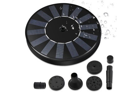 Solar Fountain Pump, Free Standing 1.4W Bird Bath Fountain Pump for Garden and Patio, Solar Panel Kit Water Pump (2017 Entry)