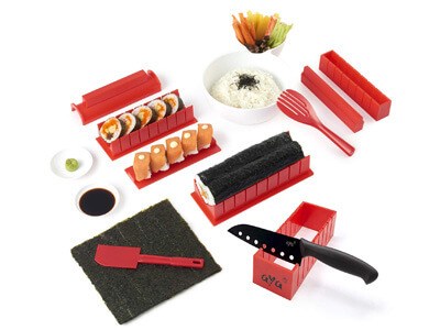 Sushi Making Kit - Original AYA Sushi Maker Deluxe Exclusive Online Video Tutorials Complete with Sushi Knife 11 Piece DIY Sushi Set - Easy and Fun - Sushi Rolls - Maki Rolls