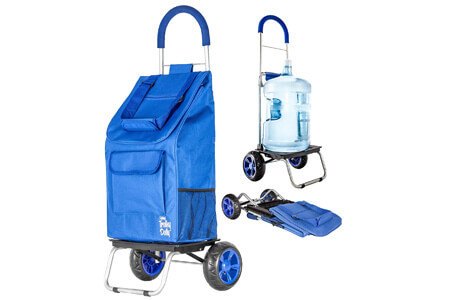 Trolley Dolly, Blue Shopping Grocery Foldable Cart