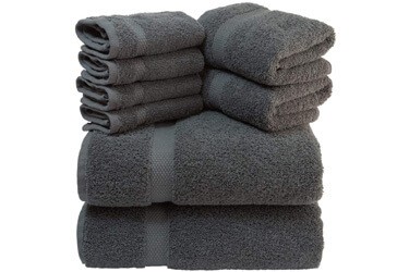 White Classic Luxury Green Bath Towel Set