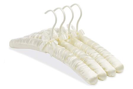 Whitmore Satin Padded Hangers Bone Set of 4