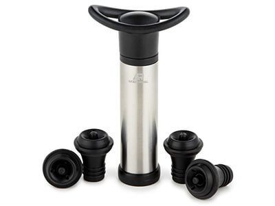 Wine Saver Vacuum Pump Preserver from AKSESROYAL with 4 Valve Air Bottle Stoppers