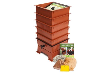 Worm Factory DS5TT 5-Tray Worm Composter, Terra Cotta