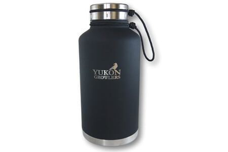 Yukon Growlers Insulated Beer Growler - Keep Your Beer Cold and Carbonated for 24 Hours in This Stainless Steel Vacuum Water Bottle - Also Keeps Coffee Hot - Improved Lid - 64 oz